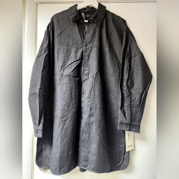 LULULEMON LAB Jacquard Relaxed-Fit Shirt In Leopardo Jacquard MED Black Size 10 - Picture 2 of 15